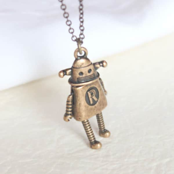 Vintage style Robot Necklace, God Robot pendant, Gift for Friend, Gift idea - S2351-2