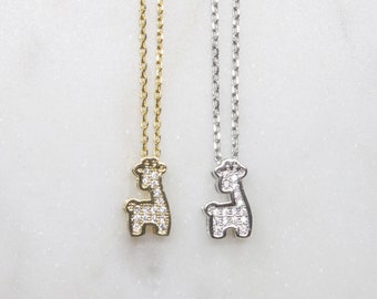 Cute Shiny giraffe pendant Necklace, Crystal Sparkling Giraffe pendant, Gift for mom, Gift for Friend, Wedding Gift, Gift idea  - S2213-1