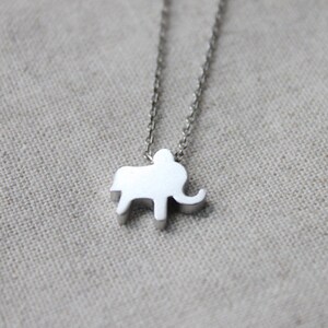 Cute elephant Necklace, Elephant pendant, Animal Necklace, Gift for mom, Gift for Friend, Wedding Gift, Flower girl gift, Gift idea S2091-1 image 2