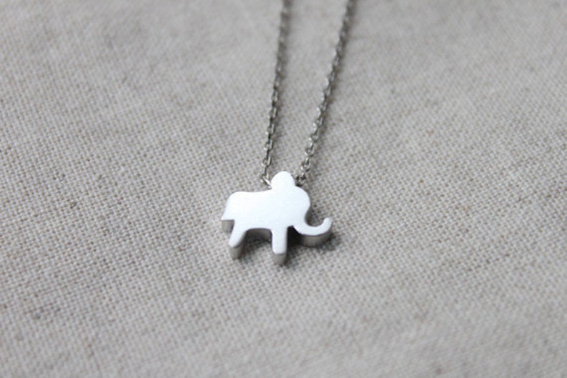 Cute elephant Necklace, Elephant pendant, Animal Necklace, Gift for mom, Gift for Friend, Wedding Gift, Flower girl gift, Gift idea S2091-1 image 2