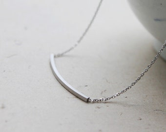 Simple Tube Necklace, Minimalist Bar Pendant Layering Necklace, Classic Neckace -S2125