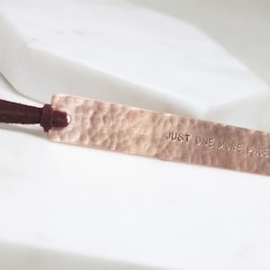 Personalized Bookmark -Hammered copper bookmark- Engraved & Antiqued Copper Bookmark, Custom bookmarks, Gift idea, Friend for gift -S0381