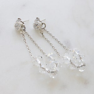 Crystal glass with sterling silver post earring, Crystal Drop Earrings, Gift for mom, Gift for Friend, Wedding Gift, Gift idea S1055 image 1