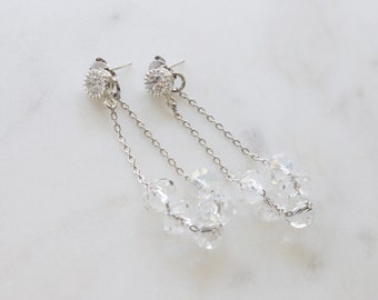 Crystal glass with sterling silver post earring, Crystal Drop Earrings, Gift for mom, Gift for Friend, Wedding Gift, Gift idea - S1055