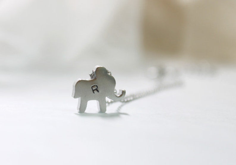 Cute elephant Necklace, Elephant pendant, Animal Necklace, Gift for mom, Gift for Friend, Wedding Gift, Flower girl gift, Gift idea S2091-1 image 4