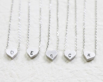 Personalized Initial Heart Necklace -Bridesmaid gift set