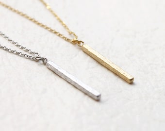 Vertical Long Bar Necklace, Slim Long Bar Necklace, Skinny Bar Necklace, Simple Bar Necklace, Long Necklace, Gift idea, Christmas gift -2341