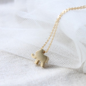 Cute elephant  Necklace, Gold Elephant pendant, Initial Elephant necklace, Gift for mom, Gift for Friend, Wedding Gift, Gift idea - S2091-2
