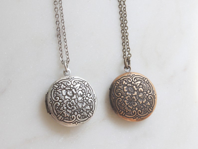 Vintage style Floral pattern round Locket Personalized Etsy