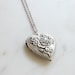 Vintage style Rose Heart initial Locket, Personalized Flower Heart Locket Necklace, Gift for mom, Wedding gift, Friend gift, Gift idea -2093