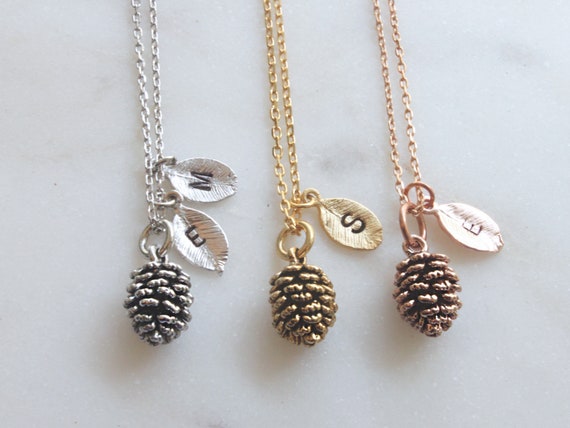 Personalized Mini Pinecone Necklace 