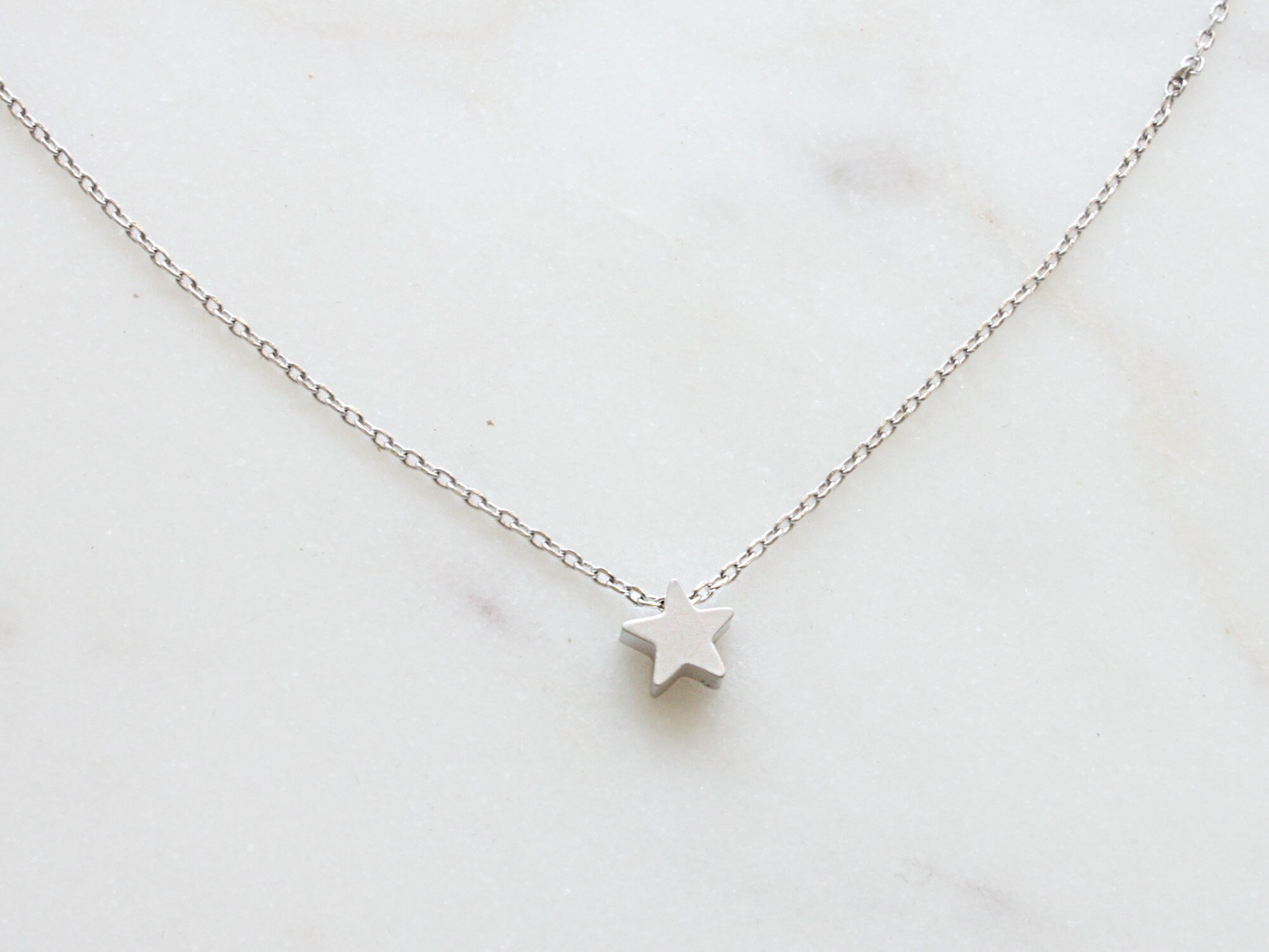 Cute Tiny Star Charm Necklace, Simple Gold Star Necklace