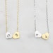 Personalized Initial Two Hearts Necklace Customized Twin - Etsy