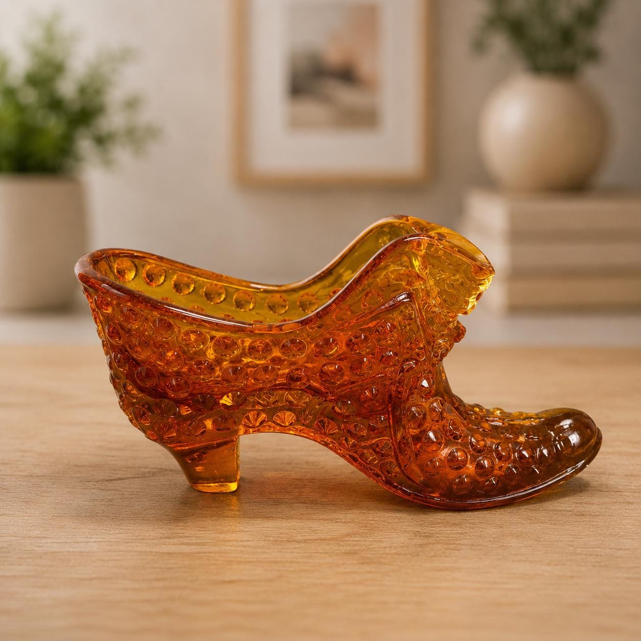 Fenton Uranium Glass Shoe - Etsy