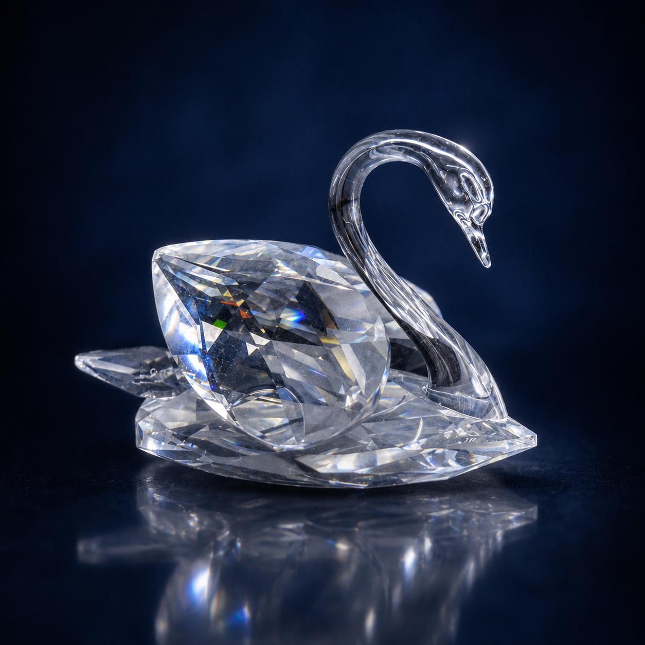 Swarovski Crystal Figurines Swans - Etsy