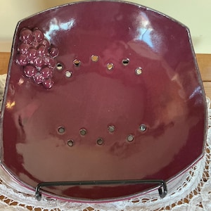 Handmade Fruit Rinser Bowl-Signed-Line-Purple Studio