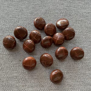 Vintage Woven Leather Buttons/Coat Buttons 1950s/ Set of 15 Buttons