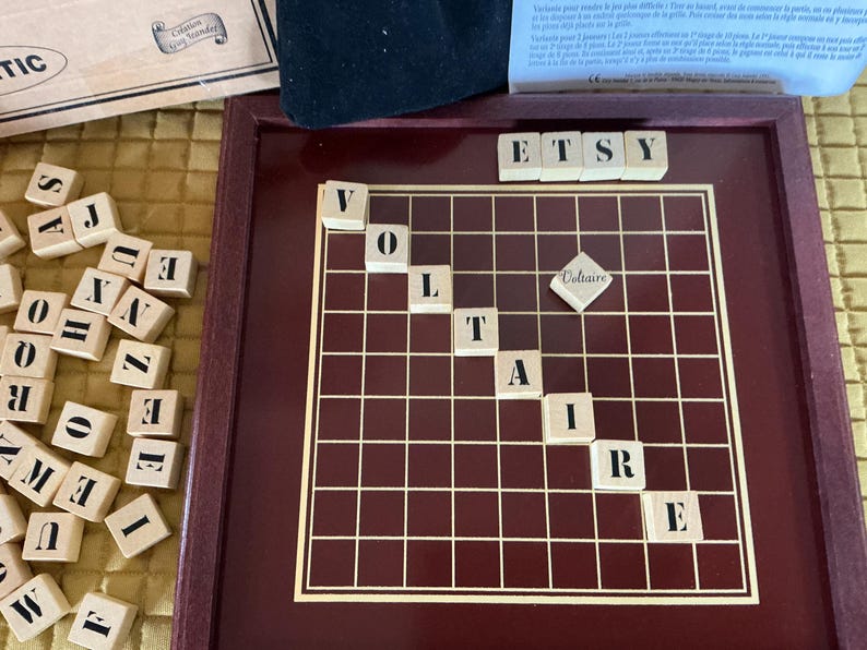 Vintage Voltaire Solitaire Word Game by Guy Jeandel Magnetic Letter ...