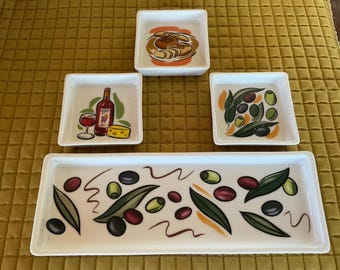 Ceramic Olive & Tapas Serving Set Appetizer Dishes-Avon Gift Collection