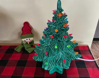 ヴィンテージ セラミック クリスマスツリー オーナメント付き