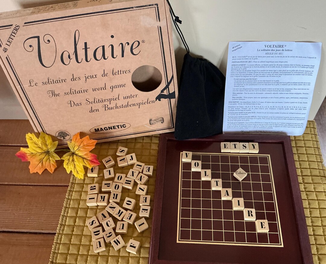 Vintage Voltaire Solitaire Word Game by Guy Jeandel Magnetic Letter ...