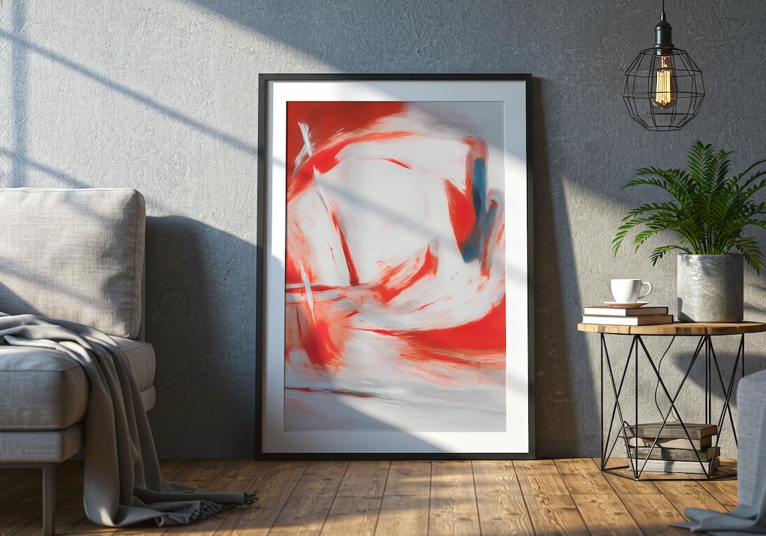 Red Abstract Art Print | Modern Minimalist Wall Decor (digital Download ...