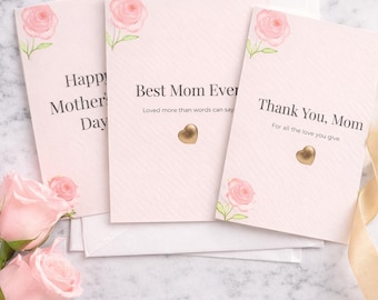 Paquete de tarjetas florales para el Día de la Madre: 3 saludos imprimibles para mamá