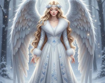 Paquete de imágenes prediseñadas de ángeles navideños, archivos PNG festivos (uso comercial)