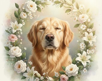 Florece en paz / Retrato floral personalizado para mascotas (PDF)