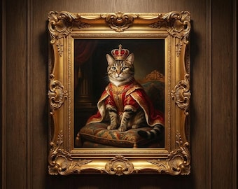 Retrato personalizado de mascota real, estilo renacentista (descarga digital)