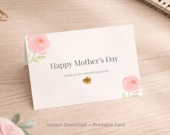 Saludo floral para el Día de la Madre / Regalo de descarga instantánea para mamá