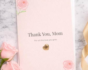 Tarjeta floral de agradecimiento a mamá / Descarga digital instantánea