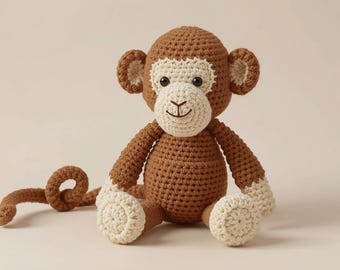 Patrón de mono amigurumi de crochet / Tutorial de peluche (Descarga PDF)
