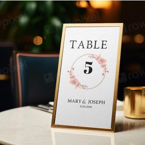 Floral Wedding Menu Canva Template – Editable Boho Menu Card