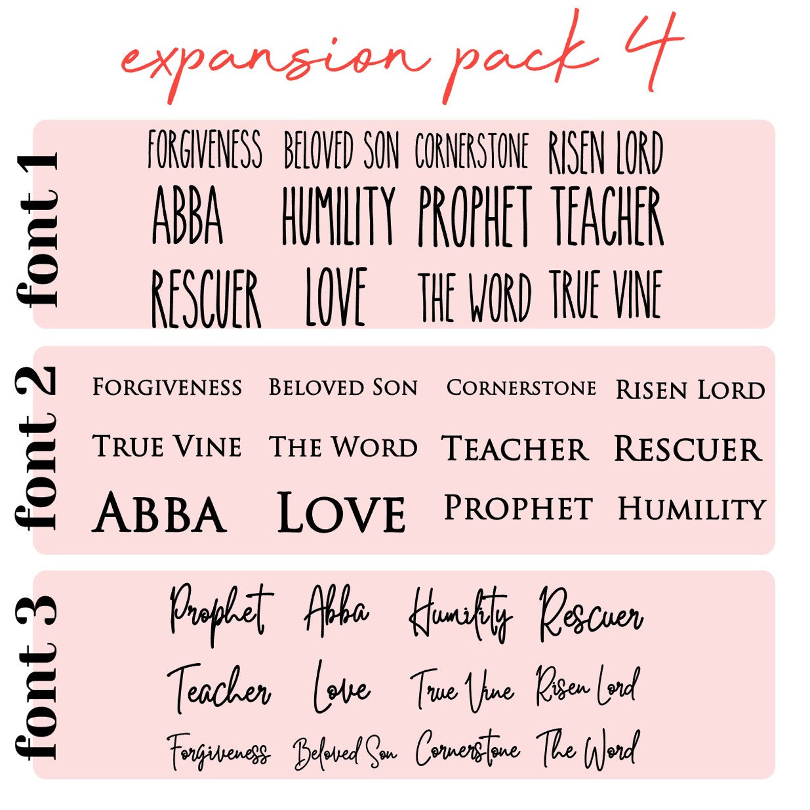 Names of Christ Expansion Pack 4 - Vinyl for Ornaments - Etsy