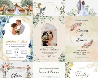 9 Digital Wedding Invitations: Personalized Templates