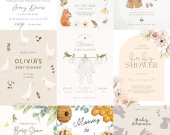 Personalized Baby Shower Invitations: 9 Digital Templates