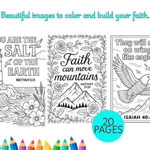 Bible Verse Coloring Book: Christian Scripture, 20 Pages (PDF Download)