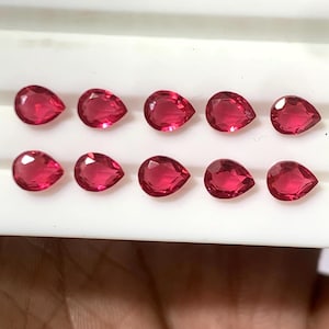 4x5mm Ruby Pear Cut Gemstones | Matching Calibrated Red Stones | Jewelry Making Supplies | July Birthstone | Loose Gemstones