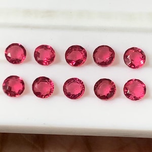 3MM Ruby Round Cut Gemstones | Faceted Red Gems | Calibrated Loose Stones | Jewelry Making Supplies | July Birthstone