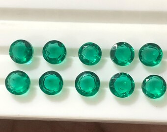 Cabujón de esmeralda verde de 5 mm: piedra preciosa esmeralda suelta ovalada, piedra de nacimiento de mayo para anillos, colgantes o joyas personalizadas.