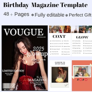 Birthday Magazine | Vougue Style Magazine | Personalized Gift | Editable Canva Gift | Birthday Gift | Magazine Personalized | Sister Gift