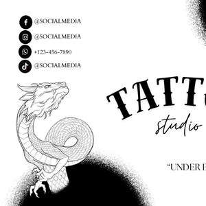 Digital business card template for tattoo artists