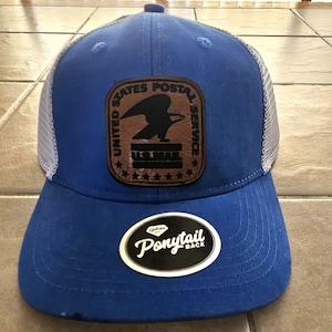 USPS Ponytail Trucker Hat – Blue w/ White Mesh