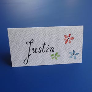 Watercolor flower place marker
