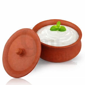 Handmade Unglazed Clay Dahi Handi: Natural Earthenware Yogurt Pot with Lid
