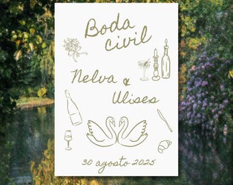 Wedding Charger Plate Template | Elegant Swan Wedding Decor | Editable Canva Wedding Table Decor | Printable Wedding Charger Plate