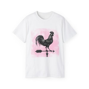 Stylish Rooster Graphic Tee, Farmhouse Decor, Gift for Animal Lovers, Casual Wear, Country Style, Vintage Inspired T-Shirt