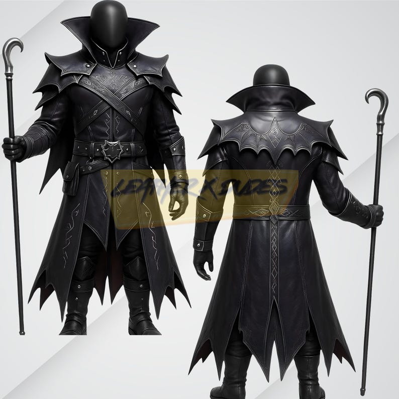 Goth Rumi Dark Mage Leather Costume | Gothic Wizard Rumi Cosplay Outfit | Fantasy ...