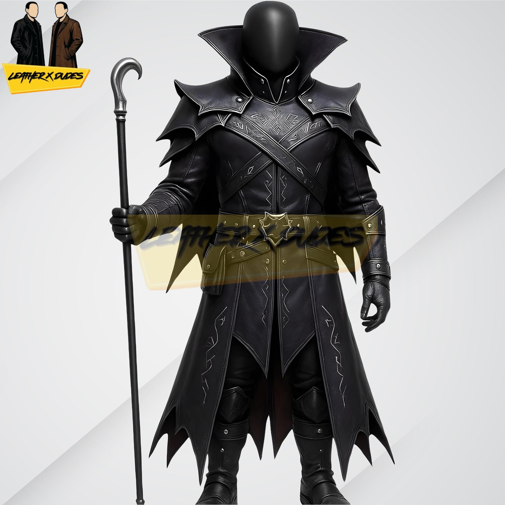 Goth Rumi Dark Mage Leather Costume | Gothic Wizard Rumi Cosplay Outfit | Fantasy ...